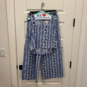Blue Patterned Women's Outfit